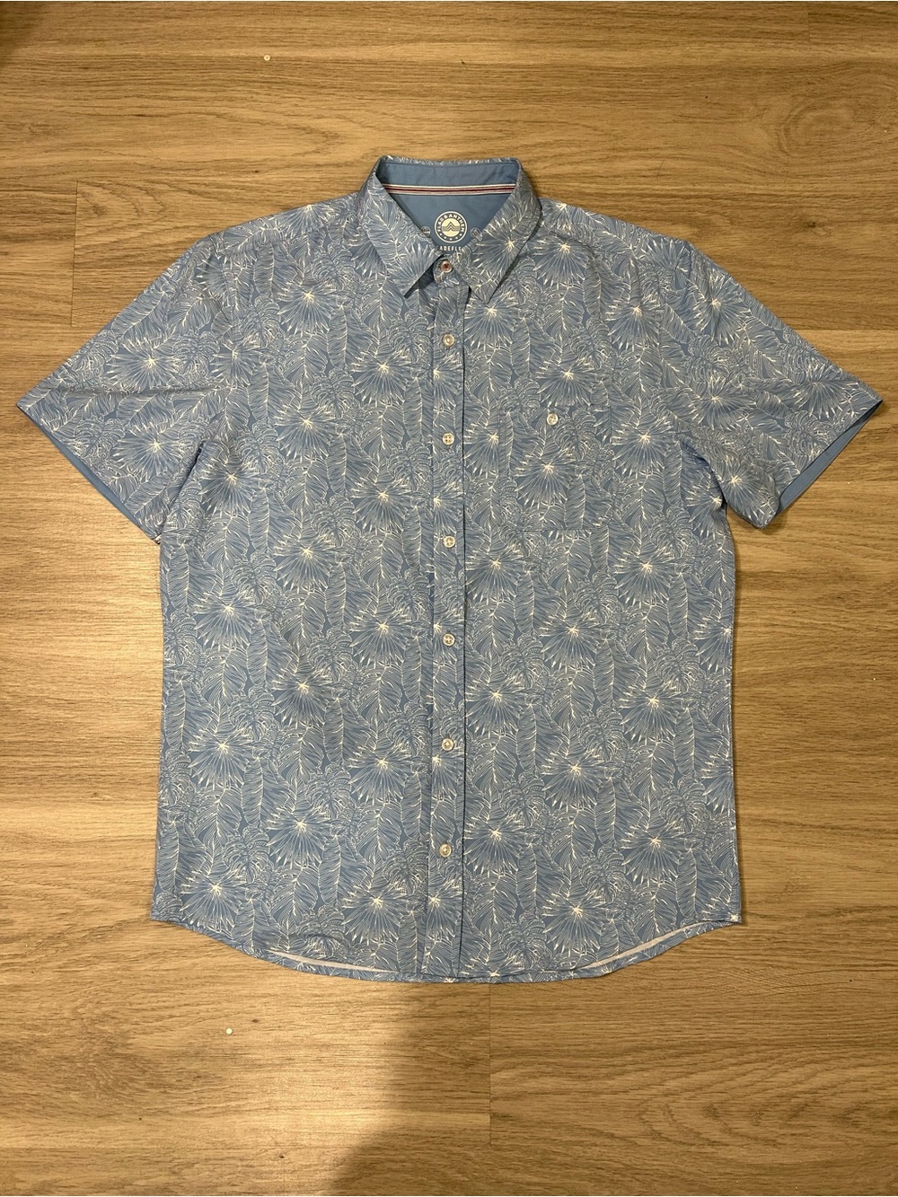 Flag & Anthem Light Blue Short-Sleeve Printed Button-Down Shirt